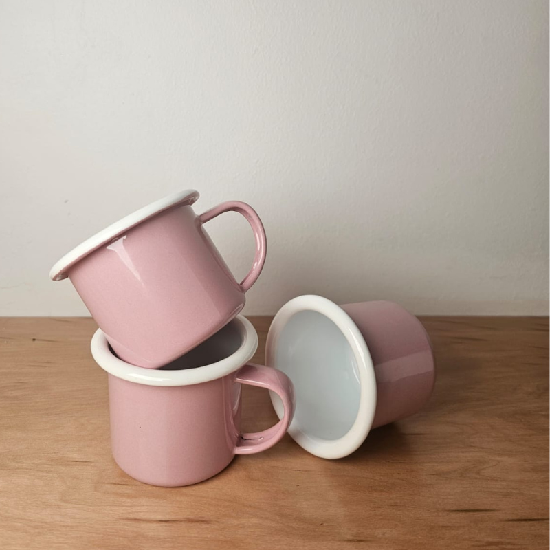 Mug Bolton Enlozado de 6 cm Rosado con un asa