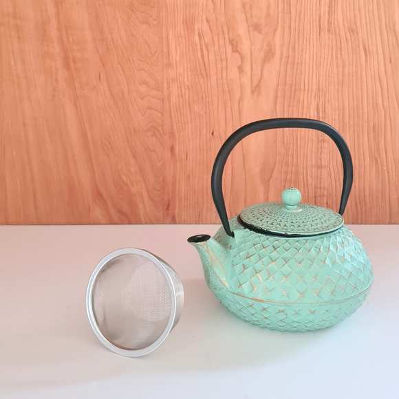 Tetera Bolton de Fierro Fundido Verde Agua con Filtro 1 Litro