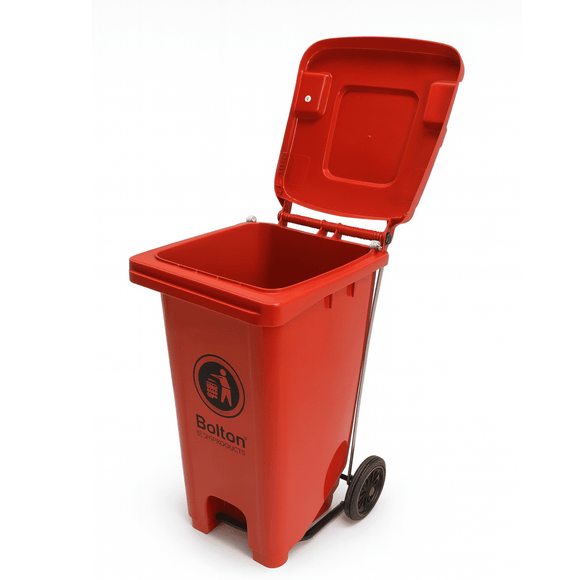 Contenedor Bolton color Rojo con Pedal Metálico de 120 Litros