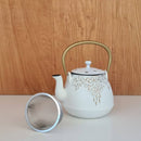 Tetera Bolton Fierro Fundido Blanco con Filtro 0.9 Litros-2