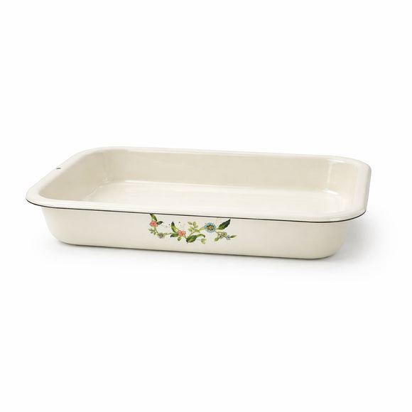 Asadera Bolton Enlozada con Flores de 36 x 25 x 5.7 cm