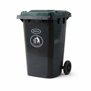 Contenedor Bolton con Ruedas 360 Litros - Gris con Tapa Verde-1