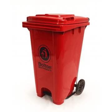 Contenedor Bolton color Rojo con Pedal Metálico de 120 Litros