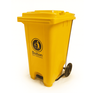 Contenedor Bolton color Amarillo con Pedal Metálico de 120 Litros