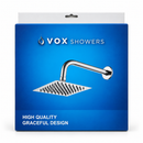 Cabezal de Ducha Cuadrado VOX 6" 15x15 cm con Brazo de Acero Inoxidable-1