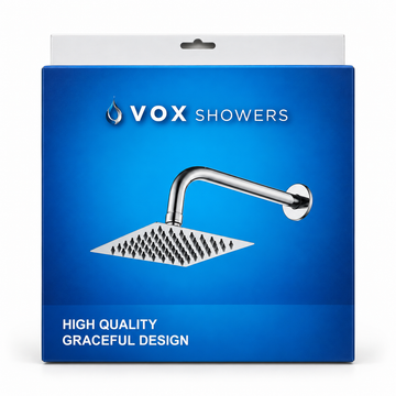 Cabezal de Ducha Cuadrado VOX 6" 15x15 cm con Brazo de Acero Inoxidable