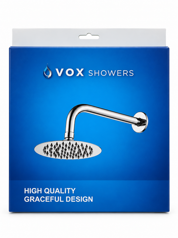 Cabezal de Ducha Redondo VOX 6" 15 cm con Brazo de Acero Inoxidable