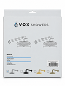 Cabezal de Ducha Redondo VOX 6" 15 cm con Brazo de Acero Inoxidable-2