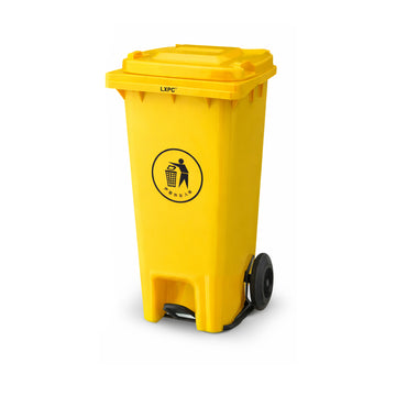 Contenedor Bolton color Amarillo con Pedal Metálico de 120 Litros