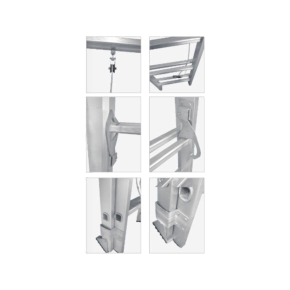 Escalera telescópica Aluminio 6.40 metros 24 peldaños