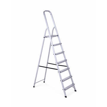 Escalera tijera 7 peldaños con repisa - soporta hasta 120 kg