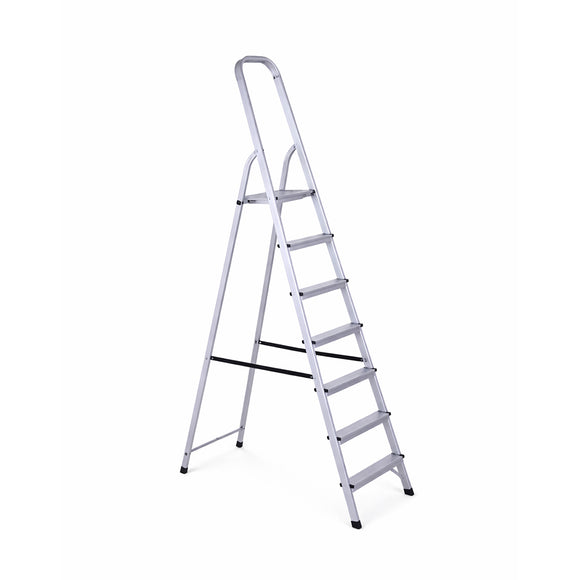 Escalera tijera 7 peldaños con repisa - soporta hasta 120 kg