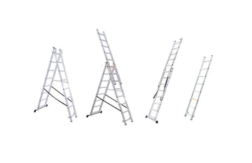 Escalera Bolton de Aluminio Combinada con 3 Cuerpos de 12 peldaños 7.57 Metros