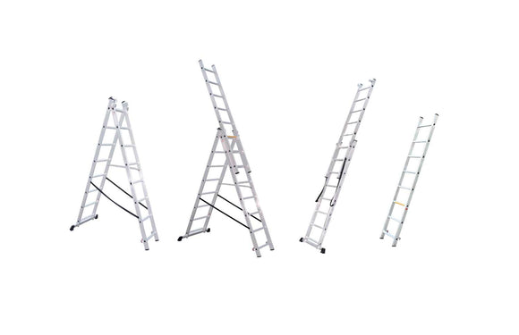 Escalera Bolton de Aluminio Combinada con 3 Cuerpos de 12 peldaños 7.57 Metros