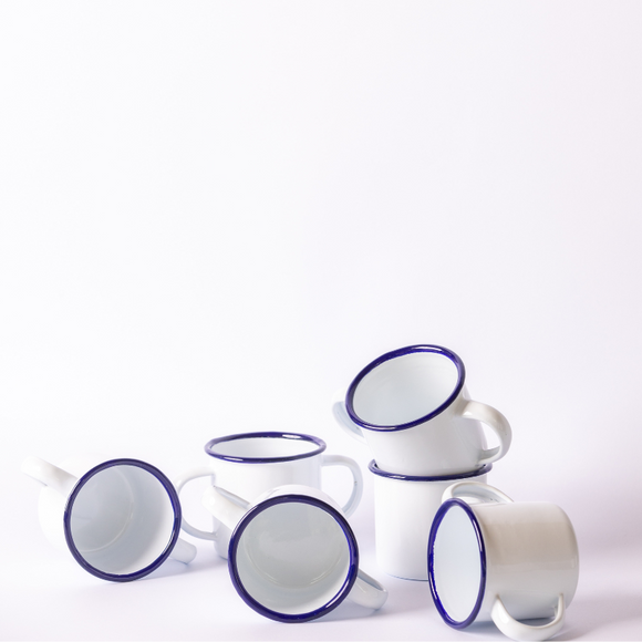 Set de 6 Mugs Bolton Enlozados 6 cm dos asas (0.40 mm espesor)