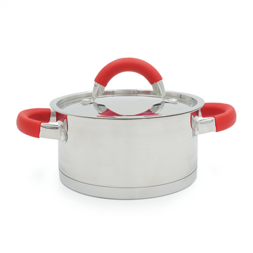 Olla Bolton de Acero Inoxidable 1.5 Litros con Tapa Revestida en Silicona