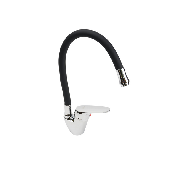 Monomando para Lavaplatos Bolton Cuello Flexible Negro