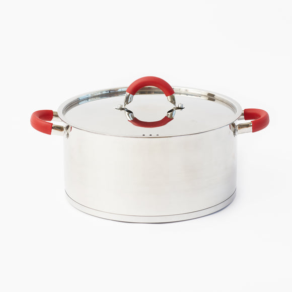 Olla Bolton de Acero Inoxidable 6 Litros con Tapa Revestida en Silicona