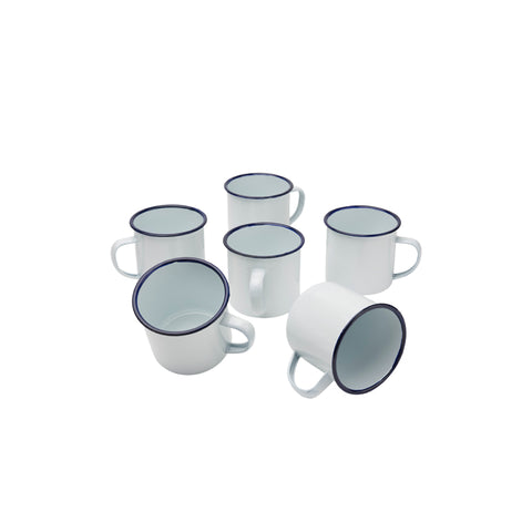 Set de 6 mugs enlozados de 10 cm (0.40 mm)
