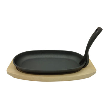 Plato Bolton de Fierro Fundido Oval con Base de Badera y Mango 24 cm