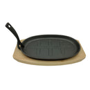 Plato Bolton de Fierro Fundido Oval Base de Madera 28 cm-3
